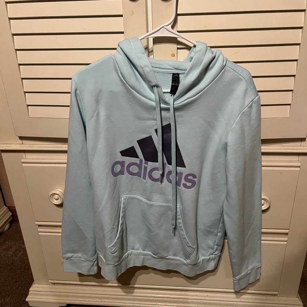 Junior hoodie blue adidas medium